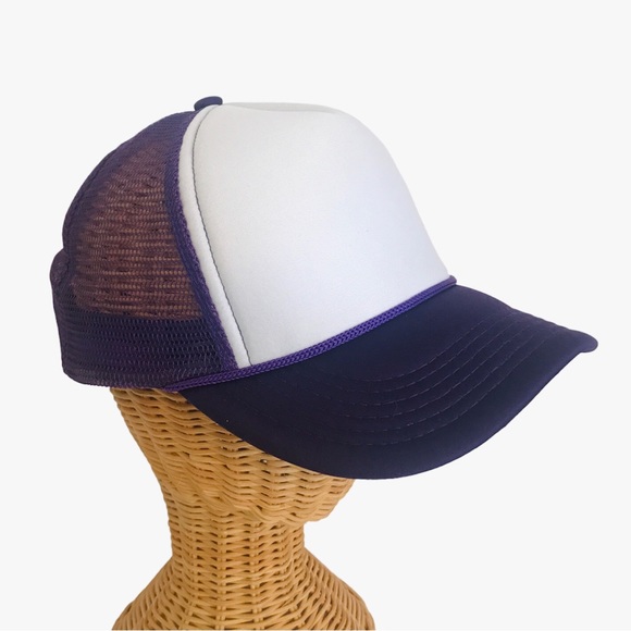 Purple & White Mesh Back Trucker Hat Adjustable Ball Cap New! - Picture 1 of 10